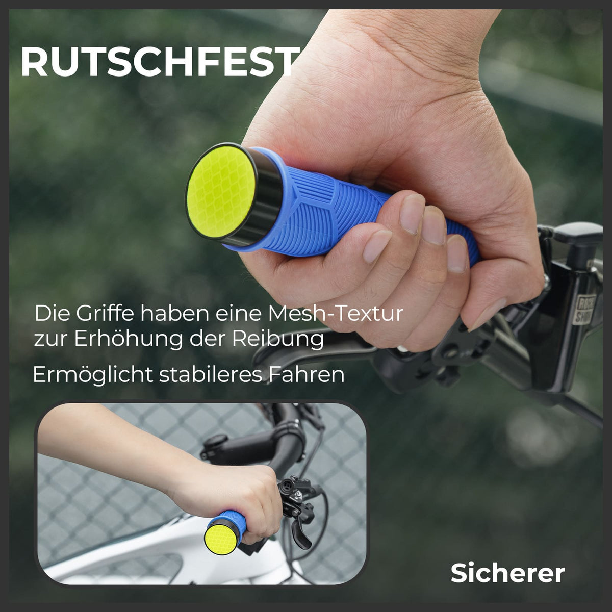 ROCKBROS Fahrrad Lenkergriffe Doppelverschluss für 22,2mm Lenke