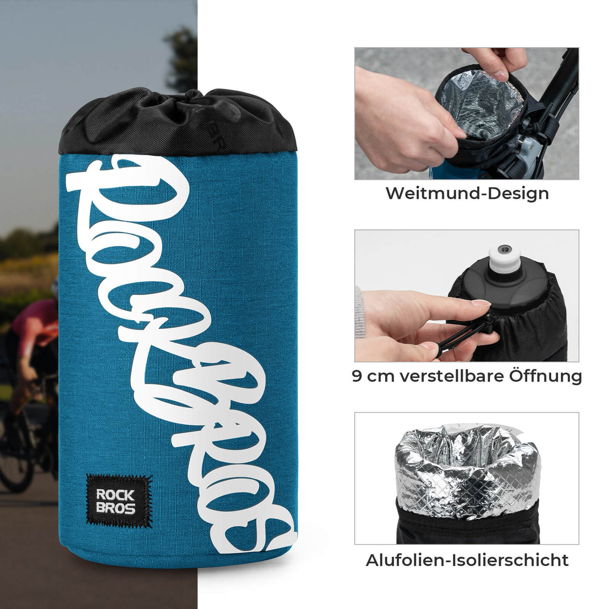 ROCKBROS Fahrrad Lenkertasche Mini 1L für Trinkflaschen Ø9 cm
