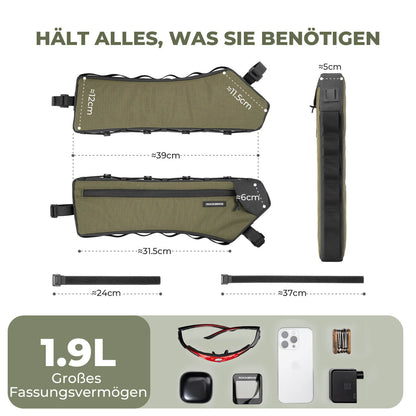 Bicycle frame bag, triangle bag, 1.9L, ultra-thin & quick access, ROCKBROS