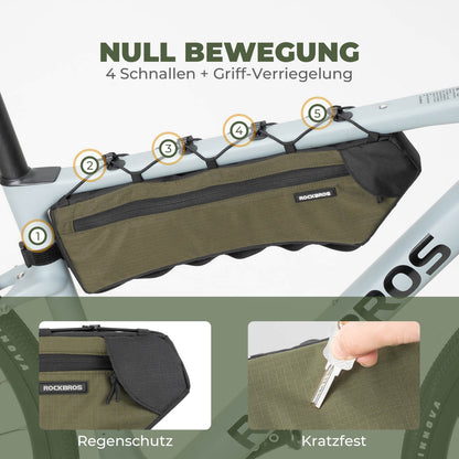 Bicycle frame bag, triangle bag, 1.9L, ultra-thin & quick access, ROCKBROS