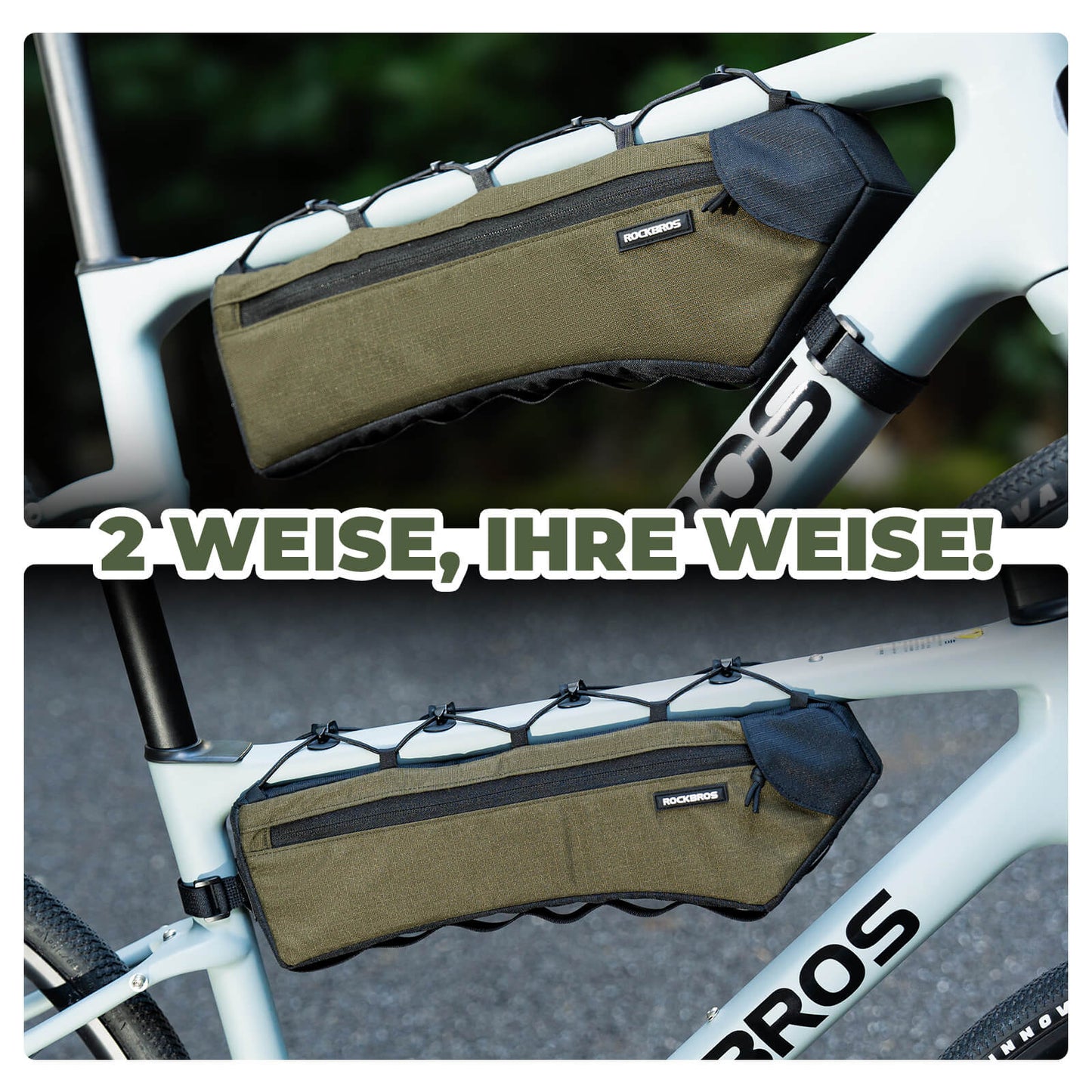 Bicycle frame bag, triangle bag, 1.9L, ultra-thin & quick access, ROCKBROS