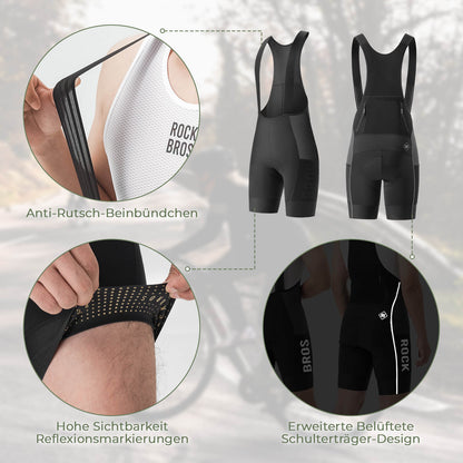 Cycling bib shorts, high strength & breathable with 5 pockets, ROCKBROS