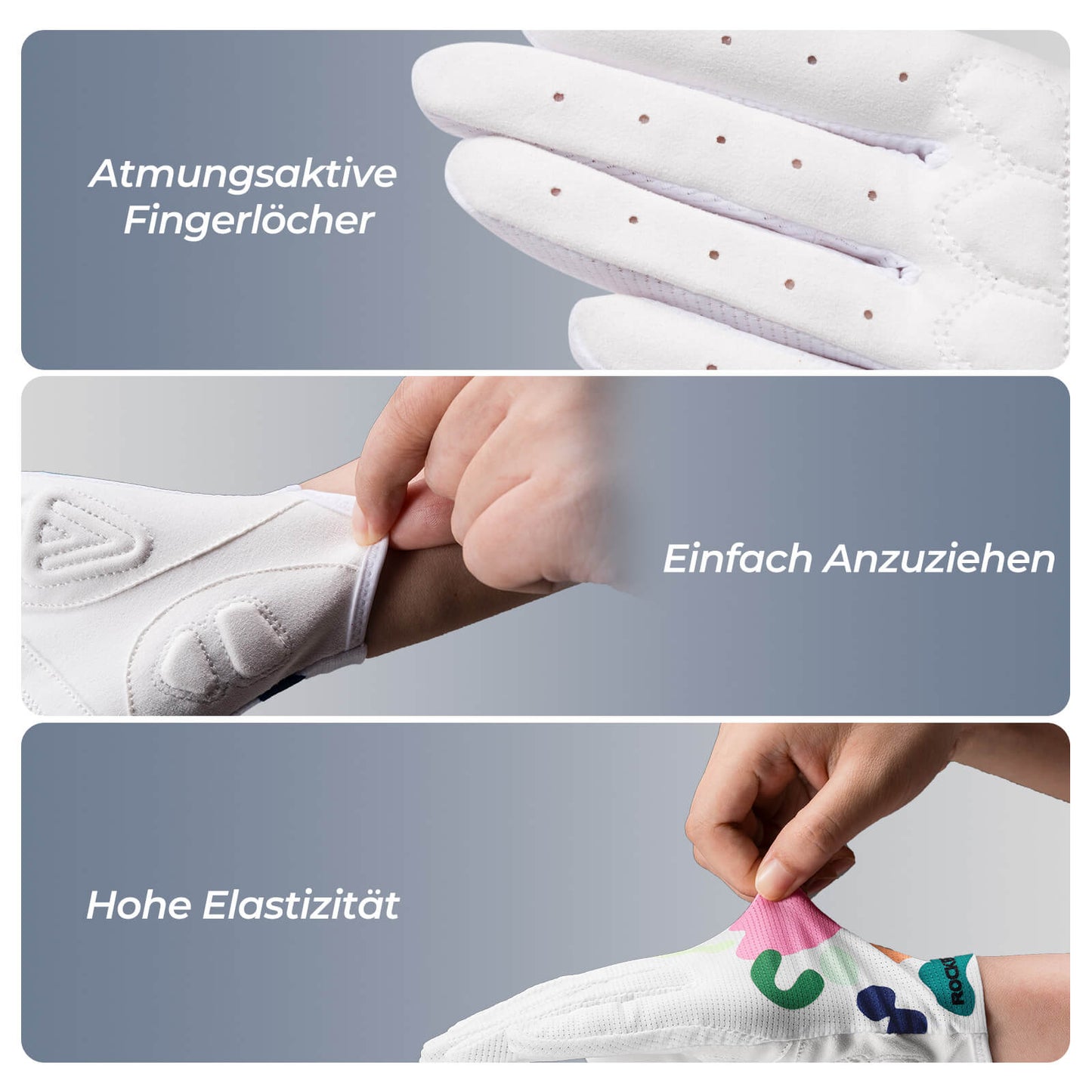 Cycling gloves with SBR padding, breathable, highly flexible, ROCKBROS