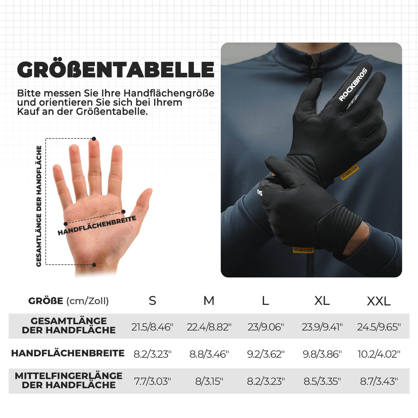 ROCKBROS touchscreen-compatible cycling gloves with SBR padding