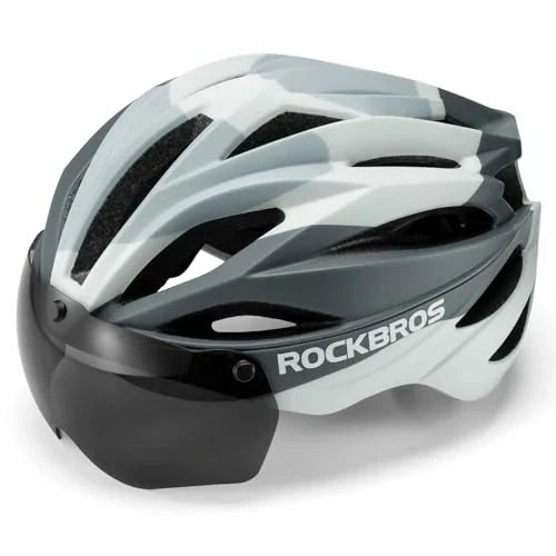 ROCKBROS Fahrradhelm Magnetischer Abnehmbarer MTB Helm mit Visier