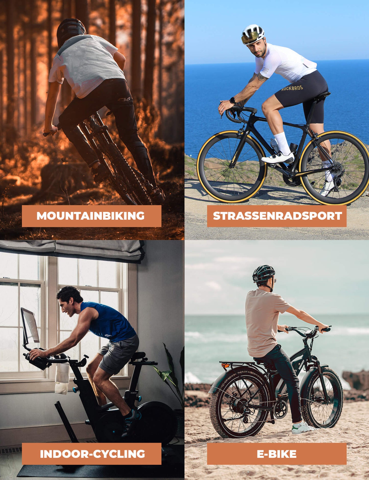 Cycling trousers, long cycling trousers, padded, breathable, men's, ROCKBROS