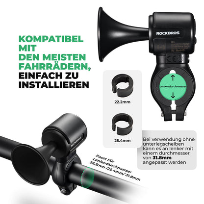 Electric bicycle bell, 120dB tone, IPX5 water resistant, smartphone tracking, ROCKBROS