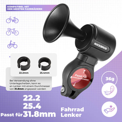 Electric bicycle bell 120dB for 22.2/25.4/31.8 mm handlebars ROCKBROS