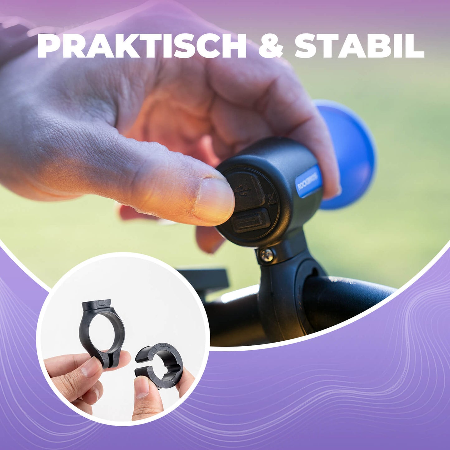 Electric bicycle bell 120dB for 22.2/25.4/31.8 mm handlebars ROCKBROS