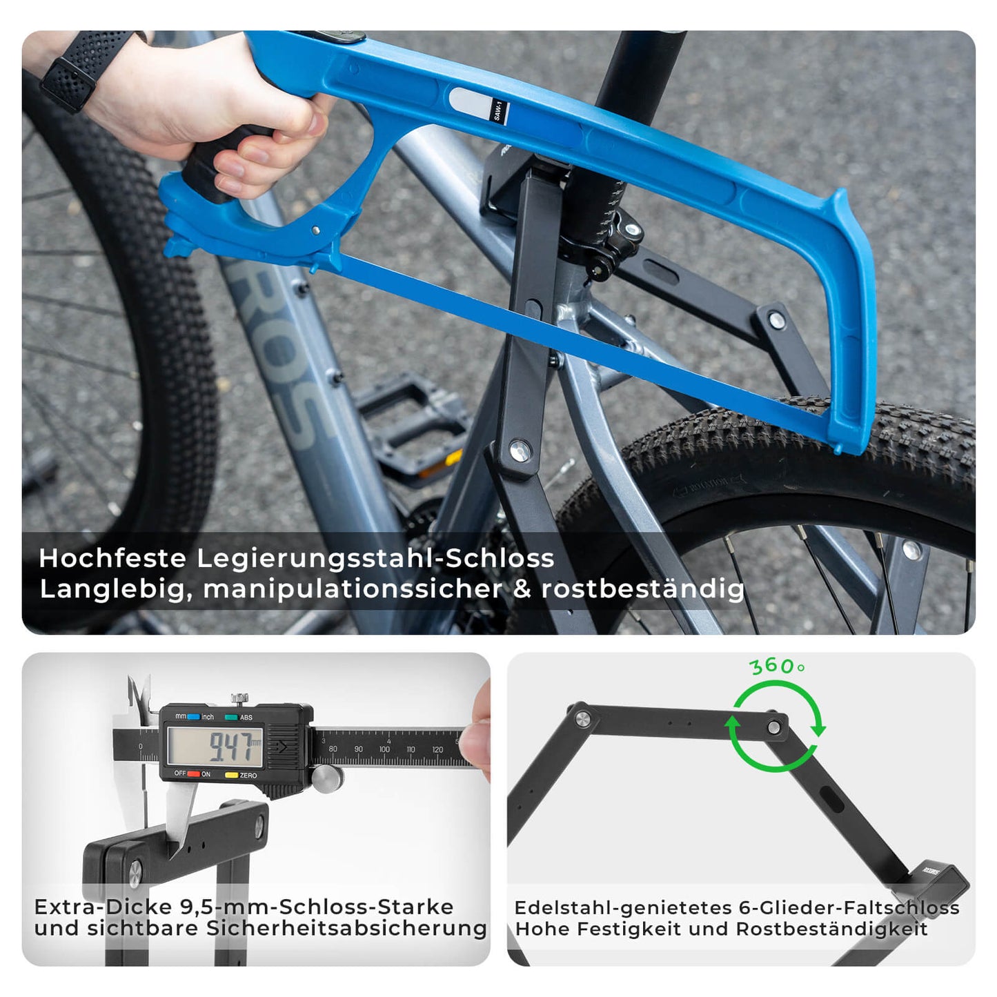 Folding bike lock 104 cm Foldable ROCKBROS