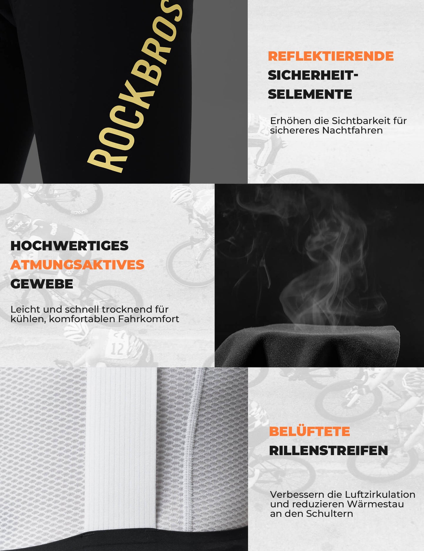 Men's Long Padded Cycling Bib Tights ROCKBROS