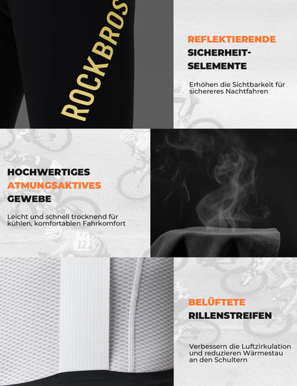 Men's Long Padded Cycling Bib Tights ROCKBROS