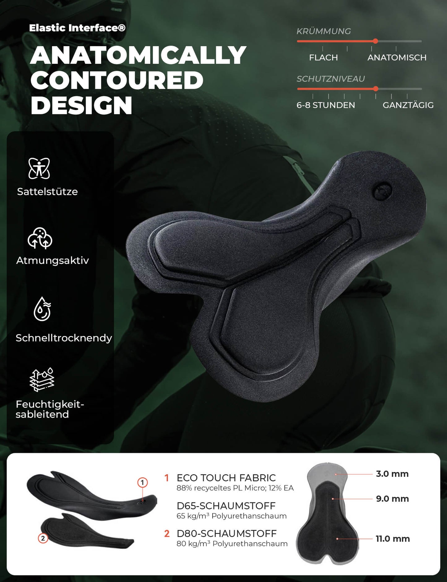 Men's Long Padded Cycling Bib Tights ROCKBROS