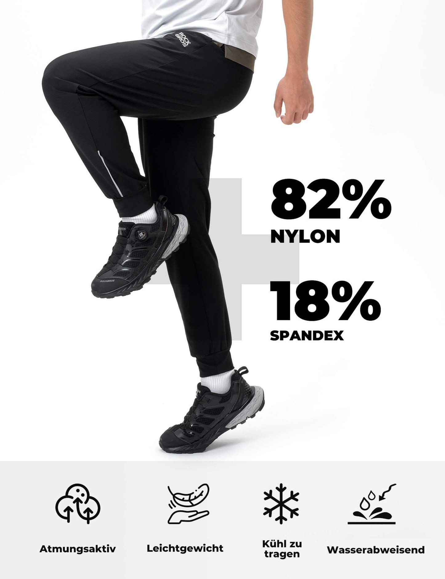 Men's Cycling Trousers Elastic Fit Safety Strips ROCKBROS