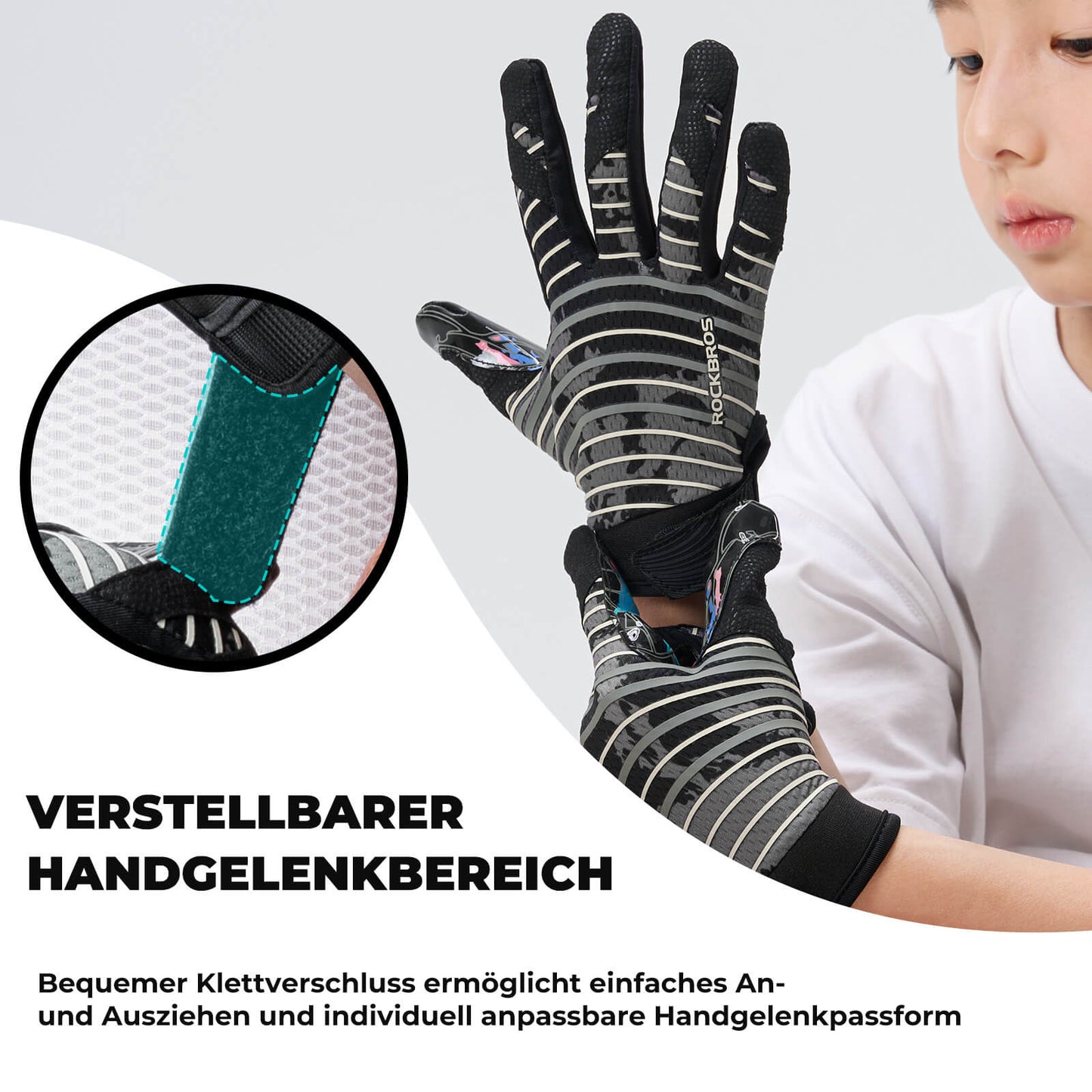 Kids' Professional Sports Gloves, Breathable and Elastic, ROCKBROS