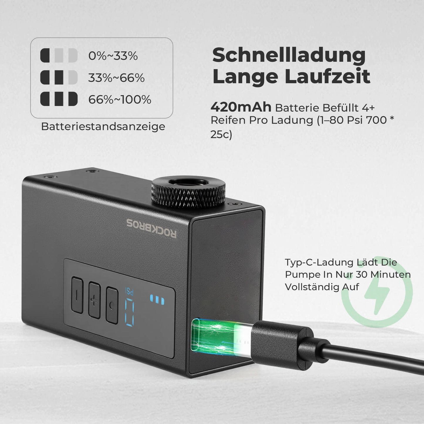 MINI Electric Bicycle Pump Portable AS240 Pro ROCKBROS