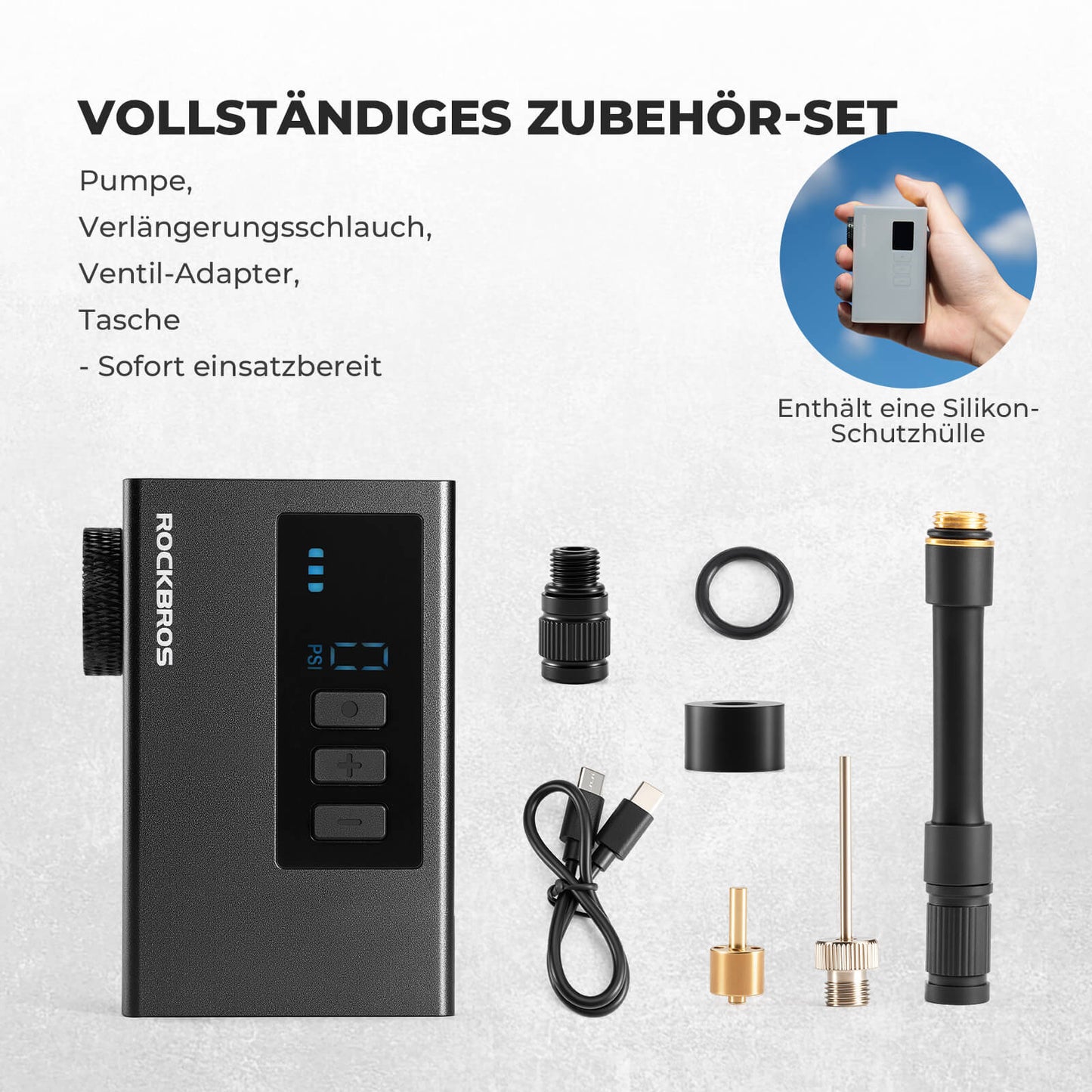 MINI Electric Bicycle Pump Portable AS240 Pro ROCKBROS