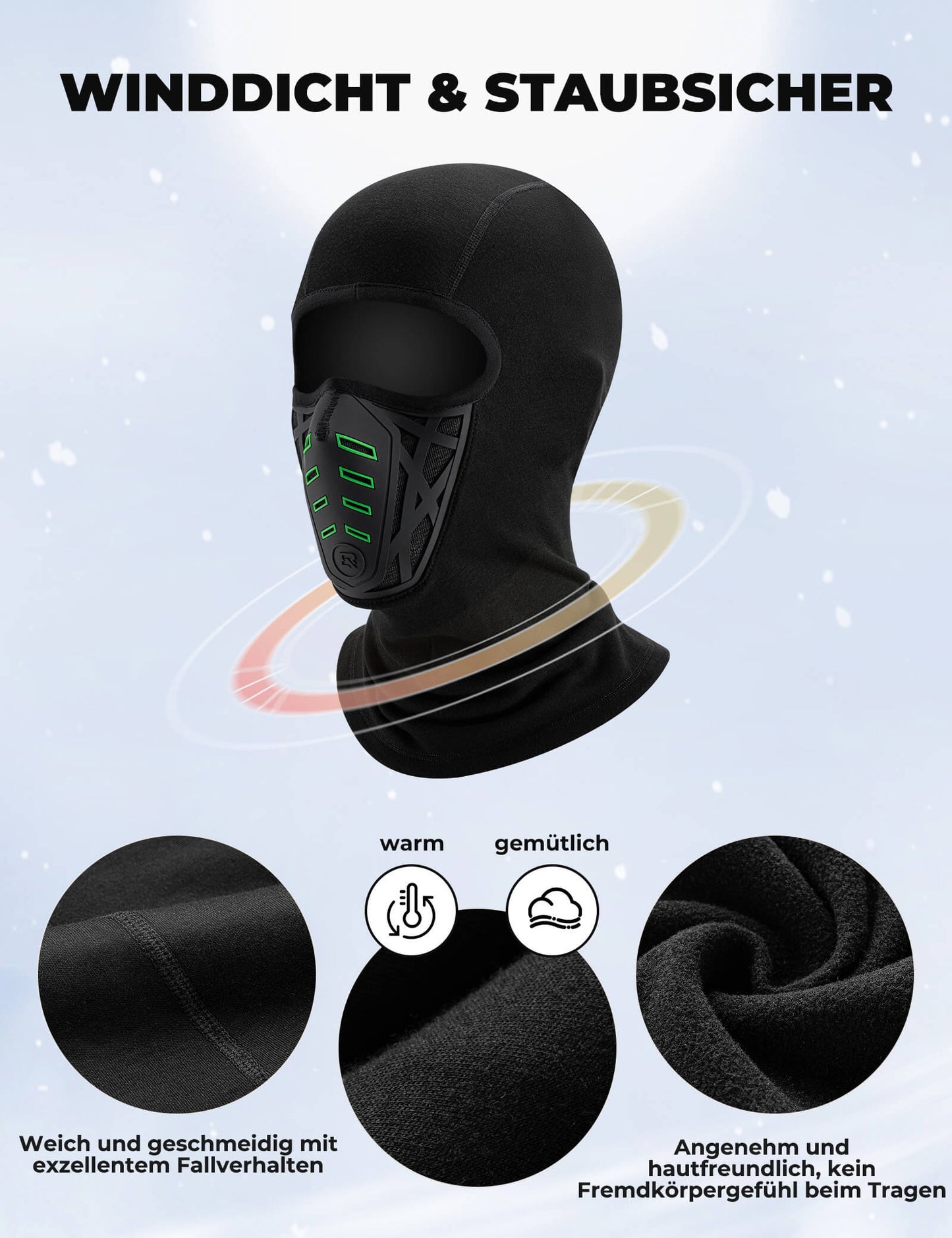 Multifunctional ballast hood, windproof & dustproof, breathable with neck protection, ROCKBROS
