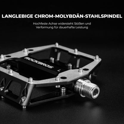 Pedals with anti-slip pins - Wide platform & chrome-molybdenum axle ROCKBROS
