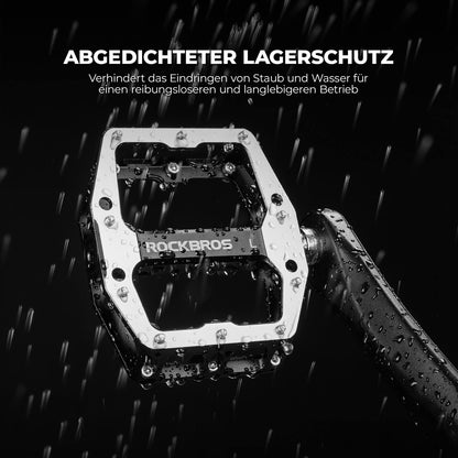 Pedals with anti-slip pins - Wide platform & chrome-molybdenum axle ROCKBROS