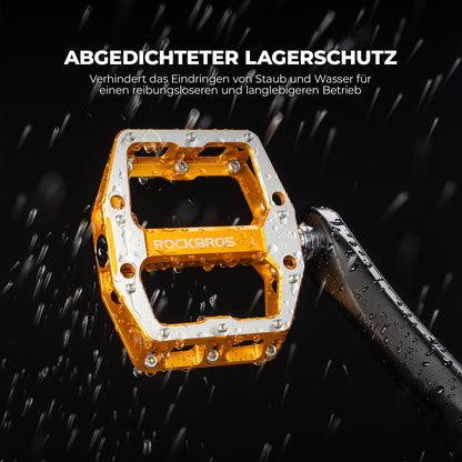 Pedals with anti-slip pins - Wide platform & chrome-molybdenum axle ROCKBROS