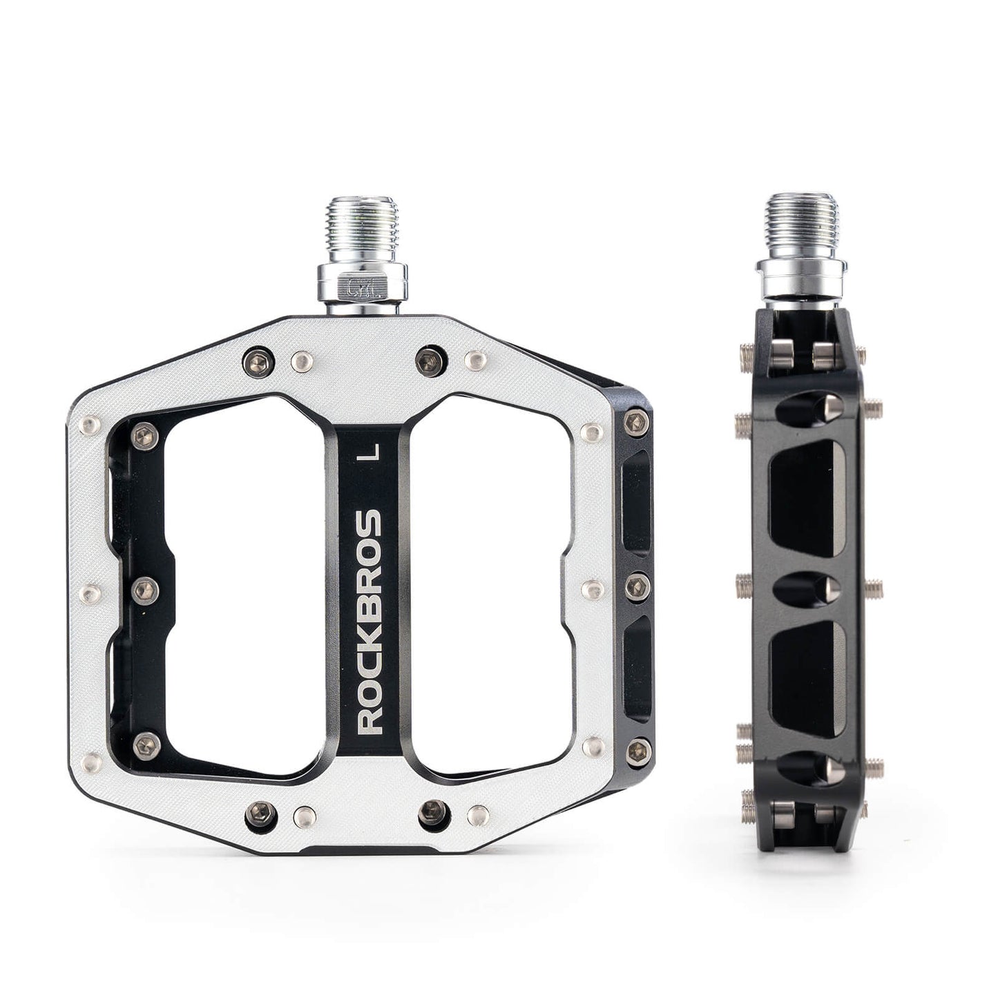 Pedals with anti-slip pins - Wide platform & chrome-molybdenum axle ROCKBROS