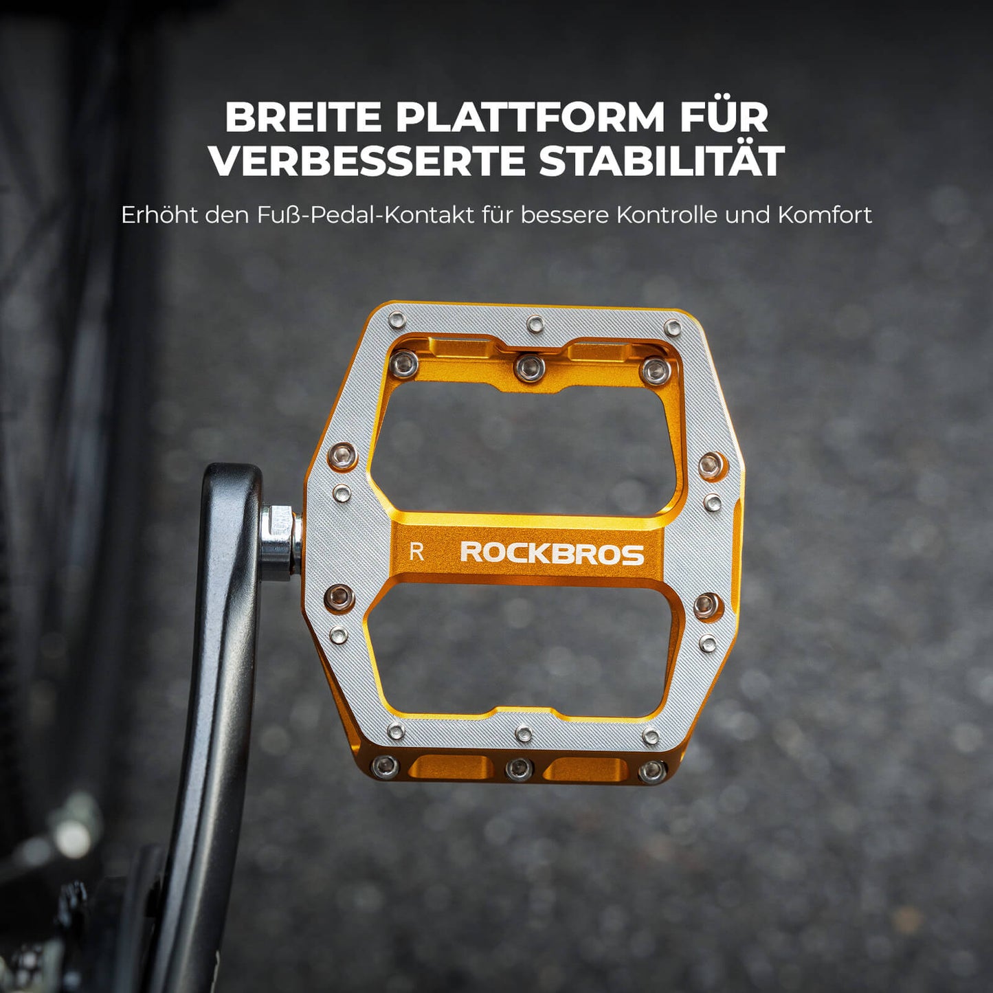 Pedals with anti-slip pins - Wide platform & chrome-molybdenum axle ROCKBROS