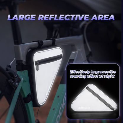 Bicycle bag, reflective frame bag, triangular bag, 0.9L, ROCKBROS