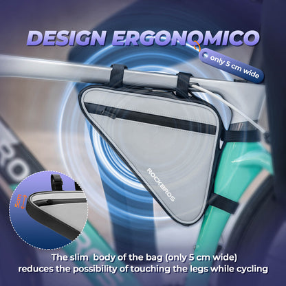 Bicycle bag, reflective frame bag, triangular bag, 0.9L, ROCKBROS