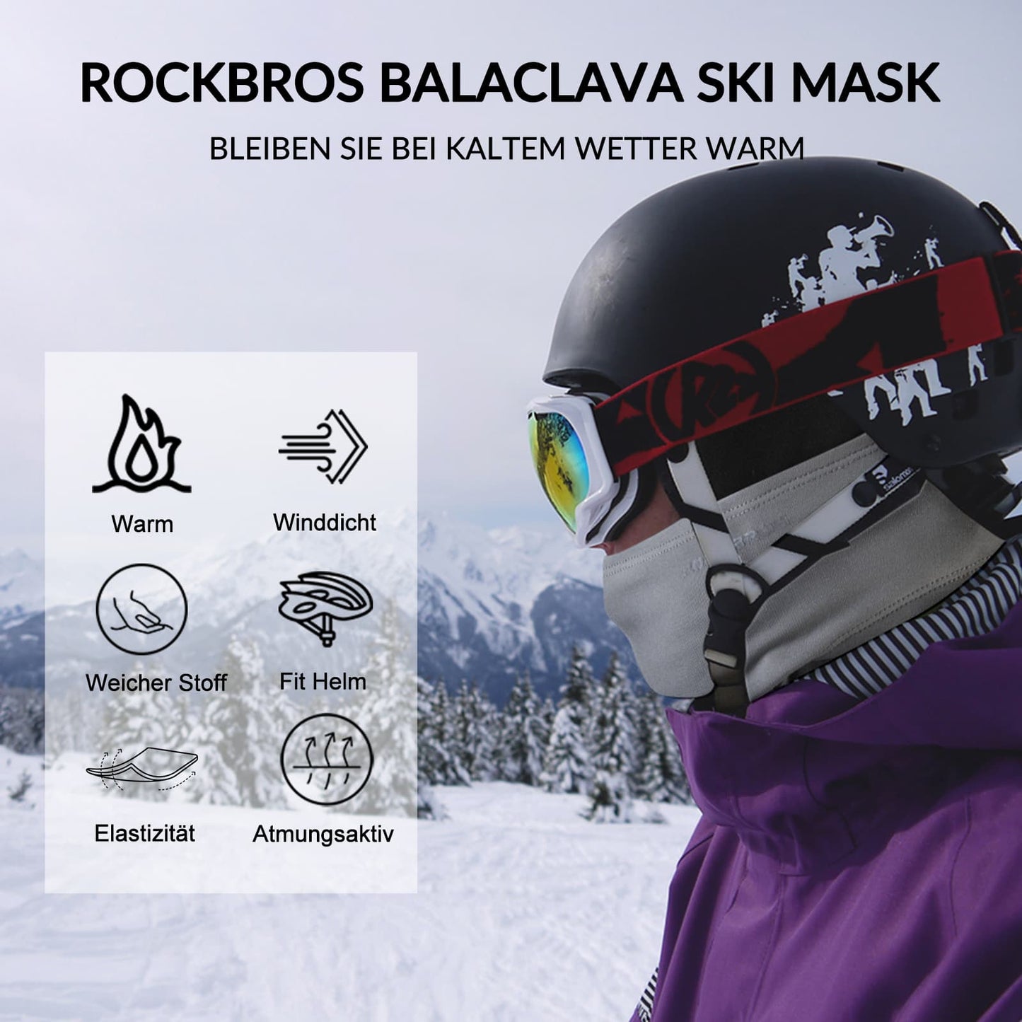 Balaclava 2-Pack Autumn/Winter for Outdoor Sports Unisex ROCKBROS