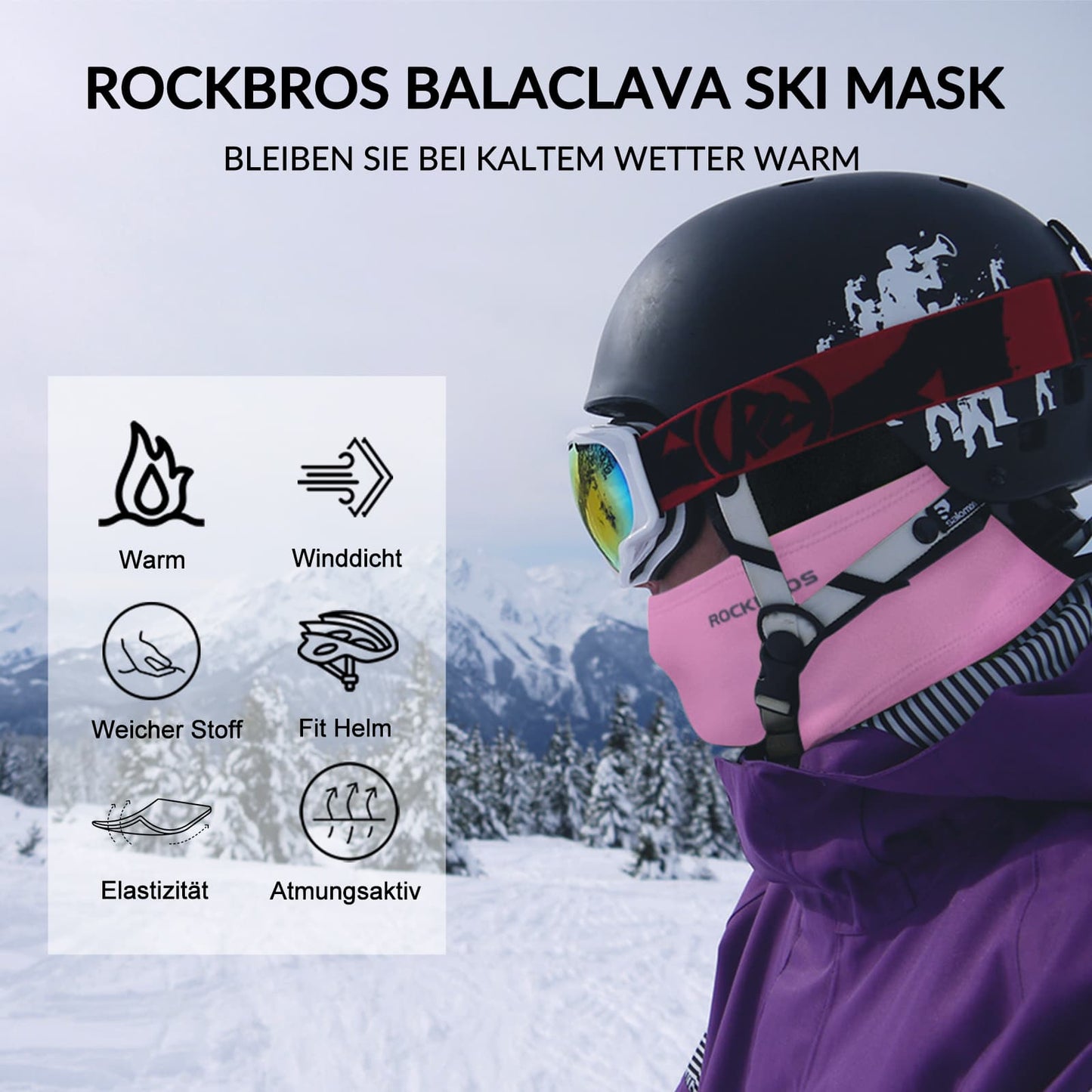 Balaclava 2-Pack Autumn/Winter for Outdoor Sports Unisex ROCKBROS