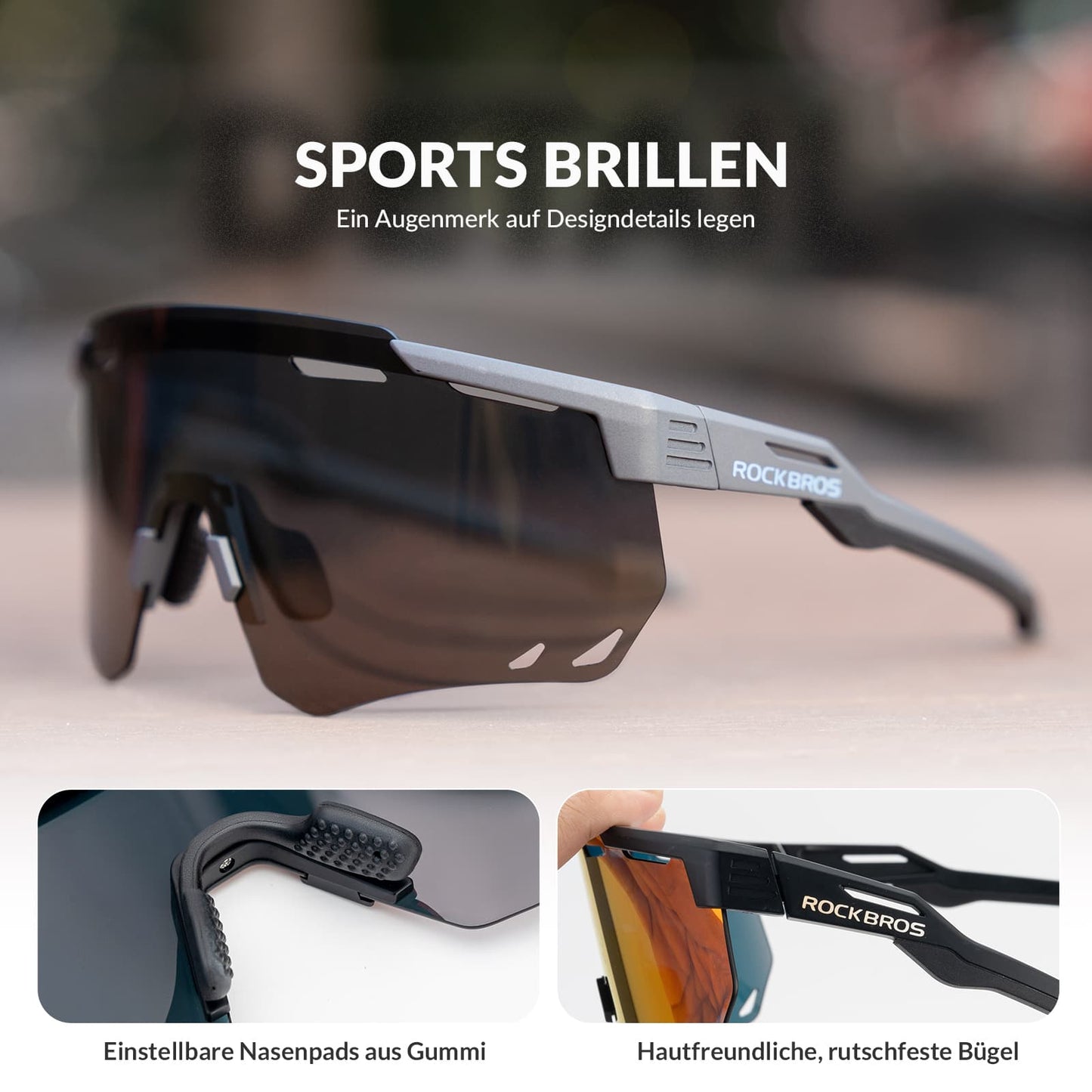 Ultralight cycling glasses, polarized sunglasses with UV400 protection, ROCKBROS