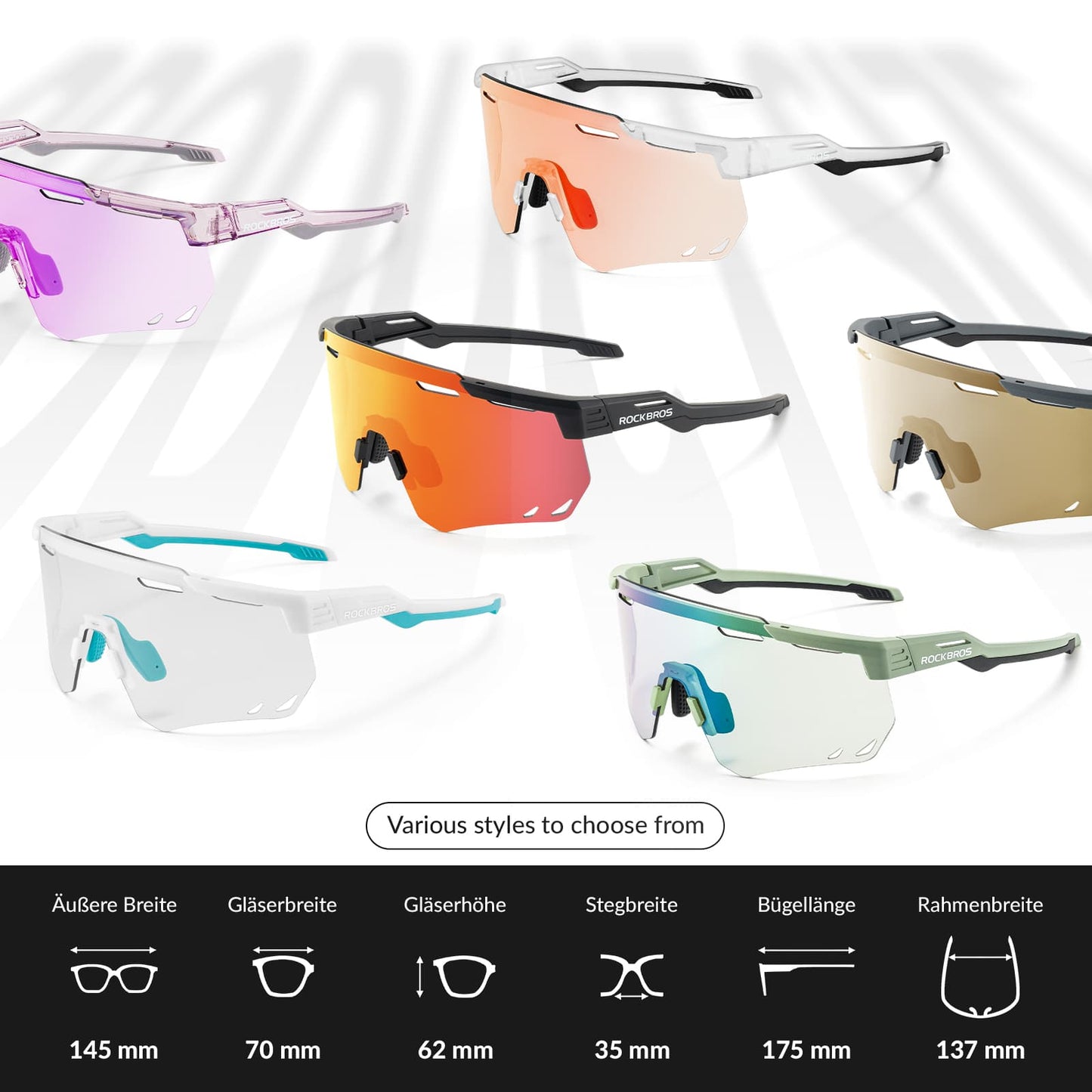 Ultralight cycling glasses, polarized sunglasses with UV400 protection, ROCKBROS