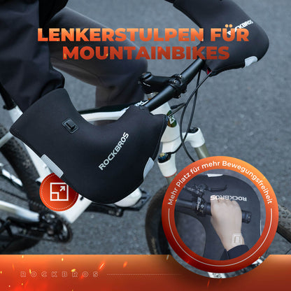 Heated, water-resistant bicycle handlebar muffs - rechargeable ROCKBROS