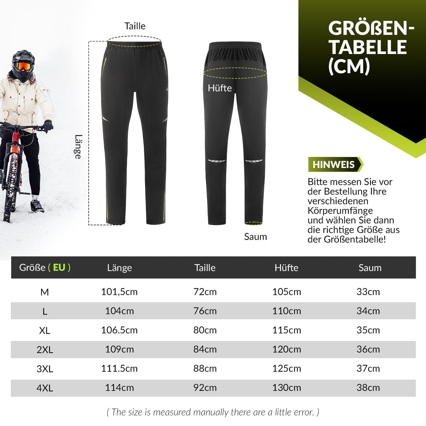 Men's Cycling Jacket & Pants Set Winter Yellow Windproof Warm for Outdoor Sports ROCKBROS