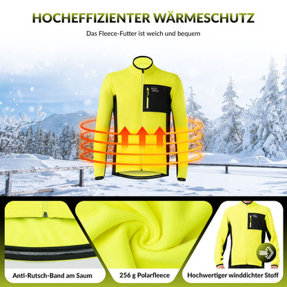 Men's Cycling Jacket & Pants Set Winter Yellow Windproof Warm for Outdoor Sports ROCKBROS