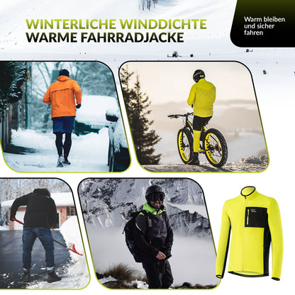 Men's Cycling Jacket & Pants Set Winter Yellow Windproof Warm for Outdoor Sports ROCKBROS