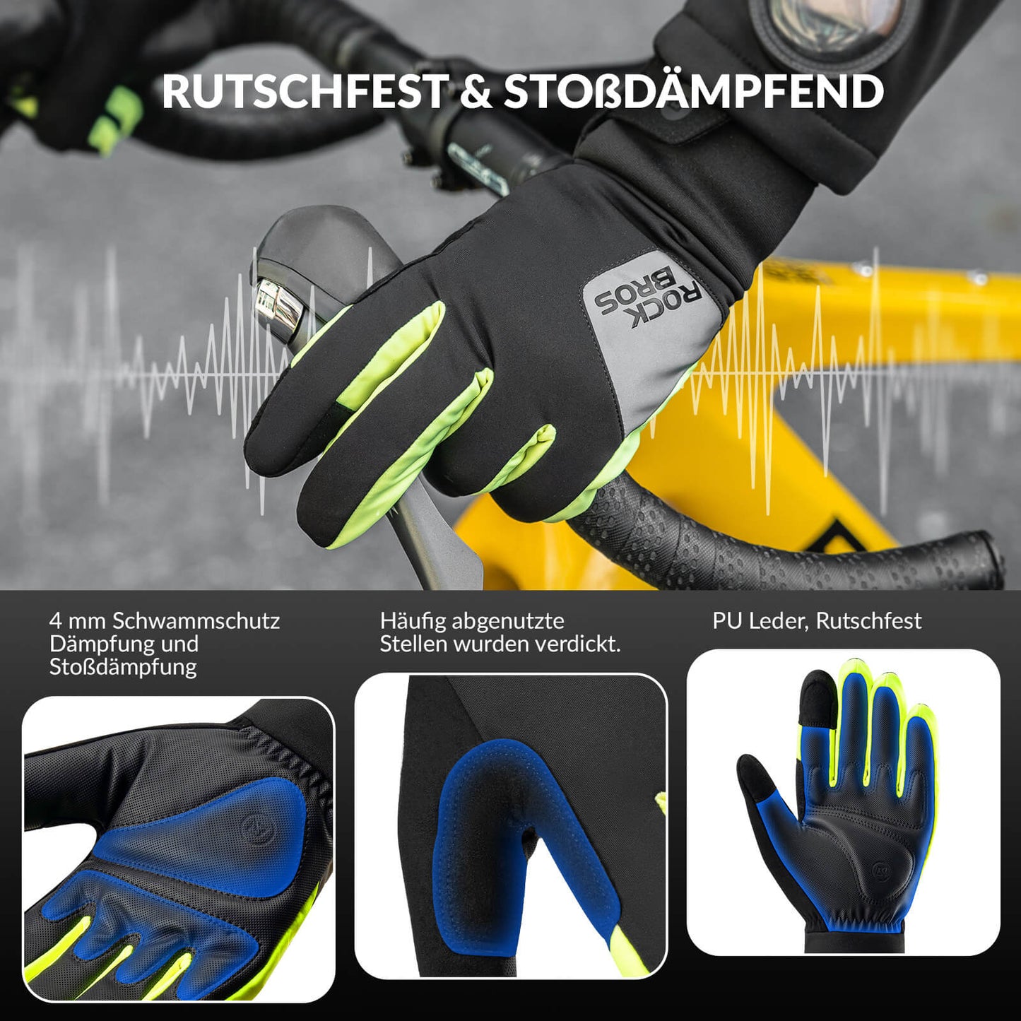Outdoor thermal gloves for cycling & skiing, touchscreen-compatible, ROCKBROS