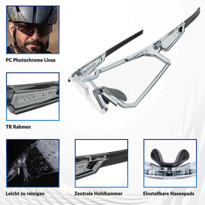 Sunglasses, cycling glasses, self-tinting, outdoor, UV400 protection, ROCKBROS