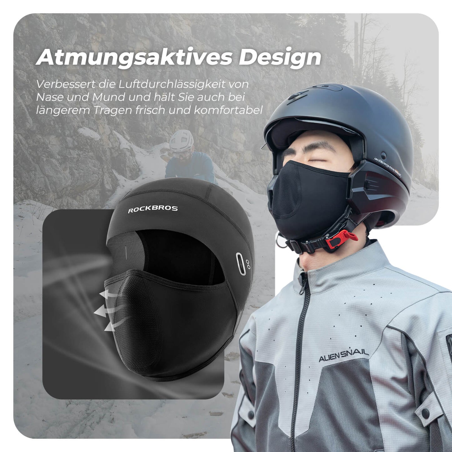 Balaclava Fleece Under-Helmet Mask for Cycling and Skiing ROCKBROS