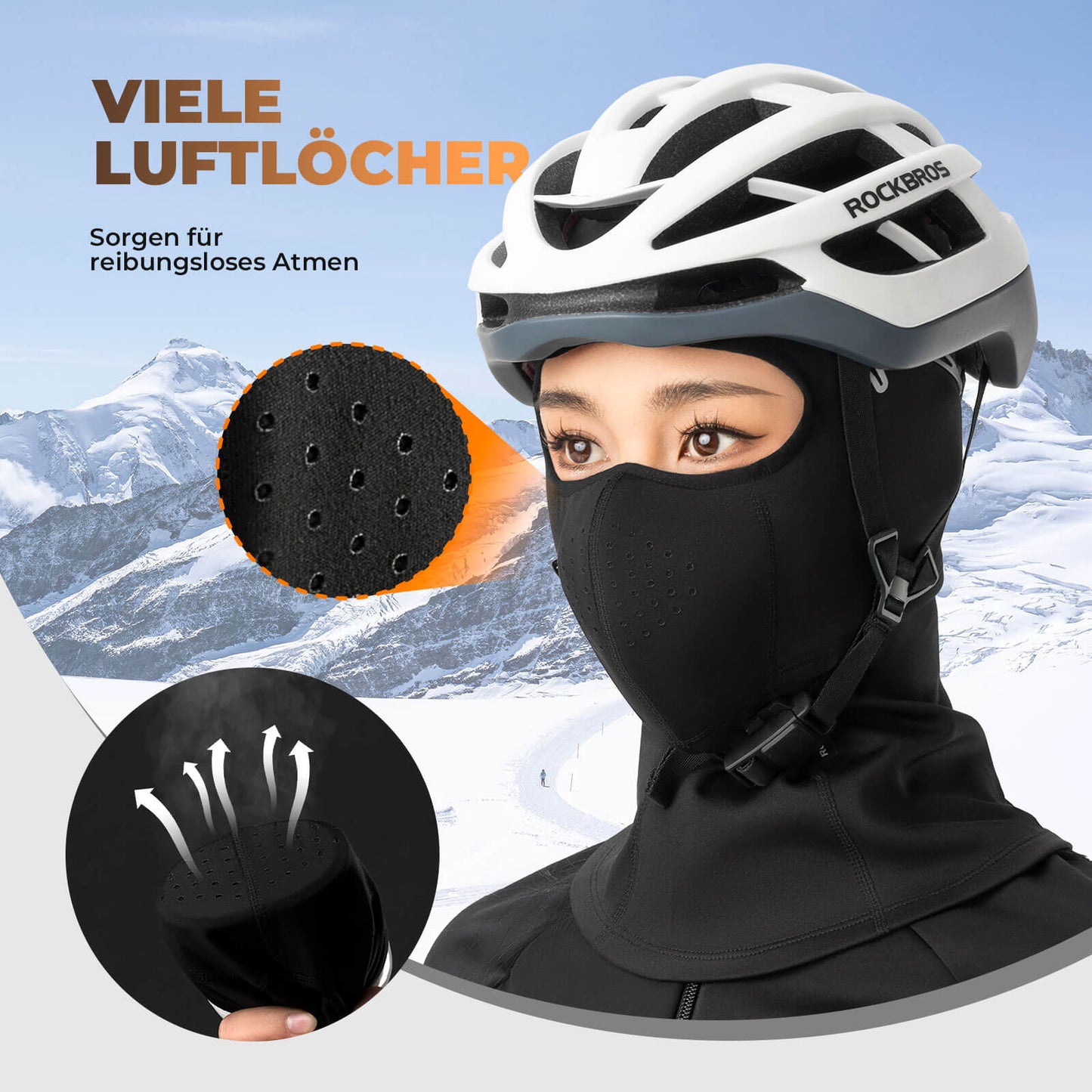 Balaclava, windproof face protection for cycling, unisex, ROCKBROS