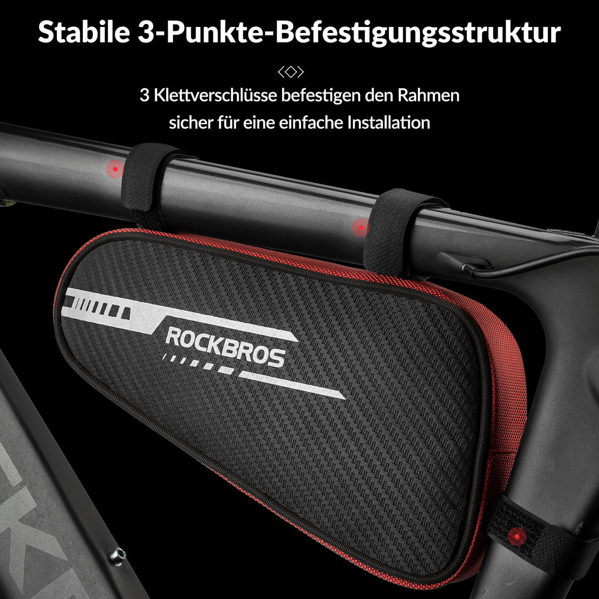 ROCKBROS Rahmentasche wasserdicht Dreieckstasche für MTB & Rennräder 1,2L