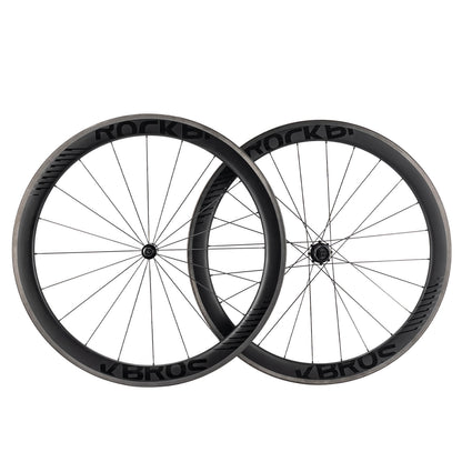 700C Carbon Wheelset 50mm Rim Brake Thru Axle Wheel Set for Road Bike ROCKBROS