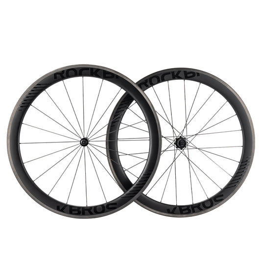 700C Carbon Wheelset 50mm Rim Brake Thru Axle Wheel Set for Road Bike ROCKBROS