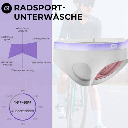 ROCKBROS Damen Radunterhose Atmungsaktive 4D Gepolsterte Radlerhose Elastisch