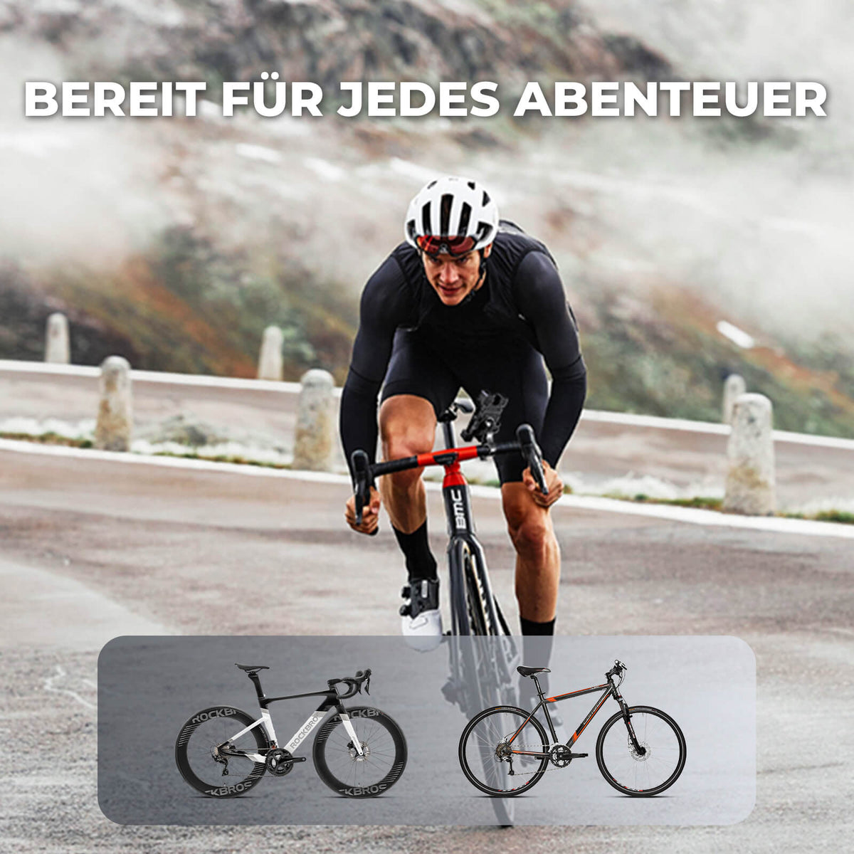 ROCKBROS Fahrrad Handyhalterung 360° Drehbar für Handy 4.5~7.2"