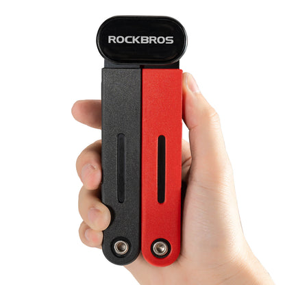 Folding bicycle lock, robust anti-theft device with 2 keys, ROCKBROS