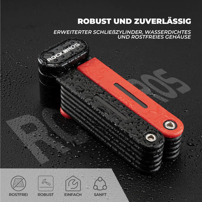 Folding bicycle lock, robust anti-theft device with 2 keys, ROCKBROS
