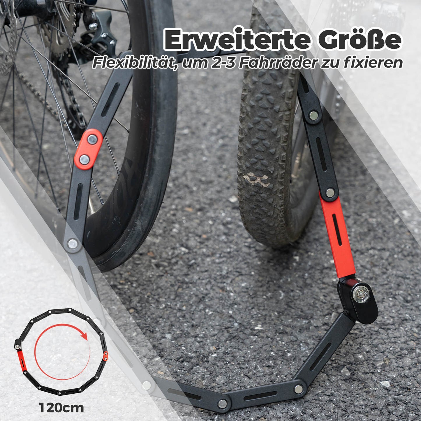 Folding bicycle lock, robust anti-theft device with 2 keys, ROCKBROS