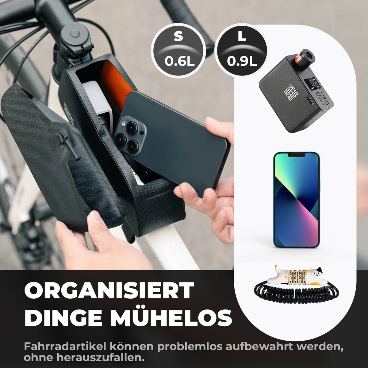 ROCKBROS Magnetische Oberrohrtasche 100% Wasserdicht